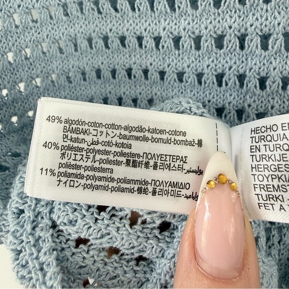 ZARA Baby Blue Peplum Crochet Crop Top | OFFERS WELCOME - Picture 11 of 15